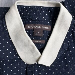 Michael Kors Dark Blue Polka Dot Shirt